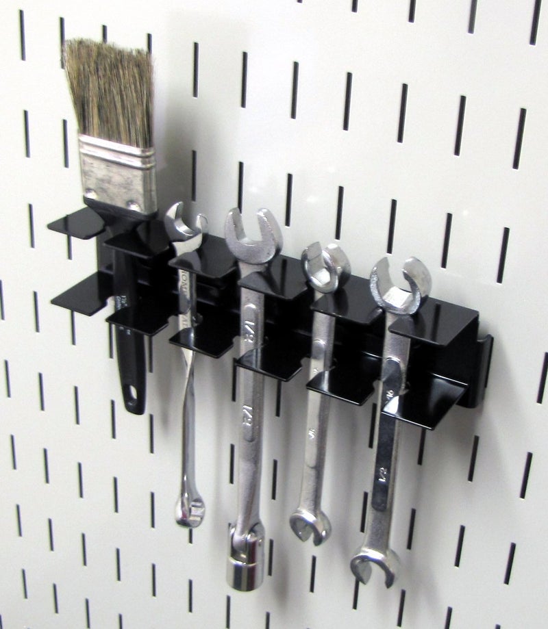 Wall Control ASM-SL-008 B Pegboard Slotted Tool Holder Bracket Slotted Metal Accessory for Wall Control Pegboard Only, Black - Image 2